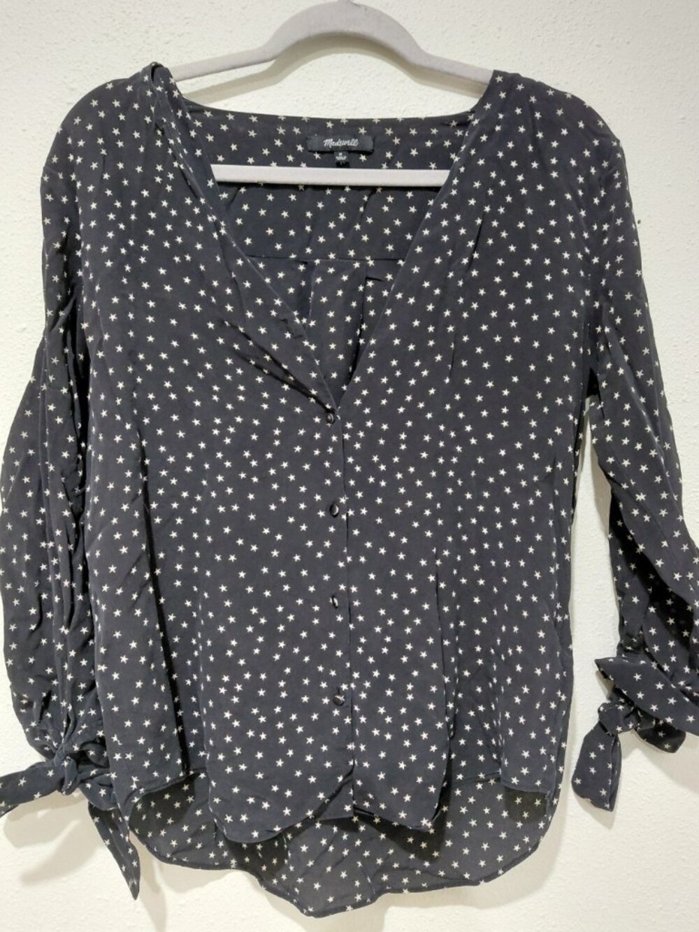Madewell Womens 100% Silk Stars Blouse Medium